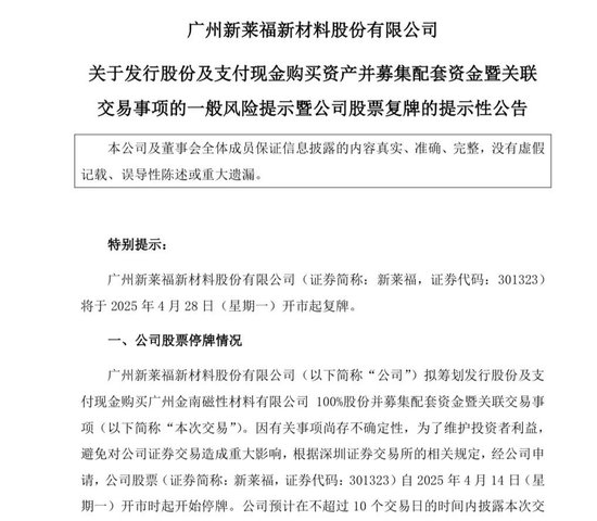 上阳网配资 复牌！301323，重大资产重组